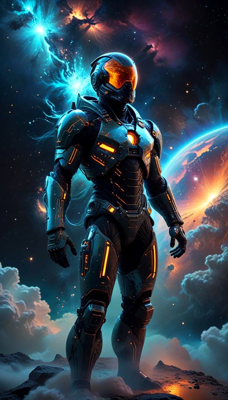 Surreal Cosmic Masterpiece with Triadic Colors