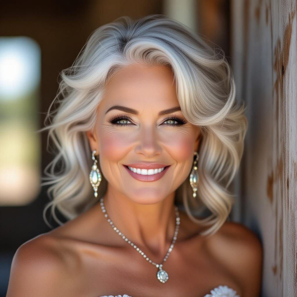 Elegant Silver Hottie with a Twinkle in Her Eye