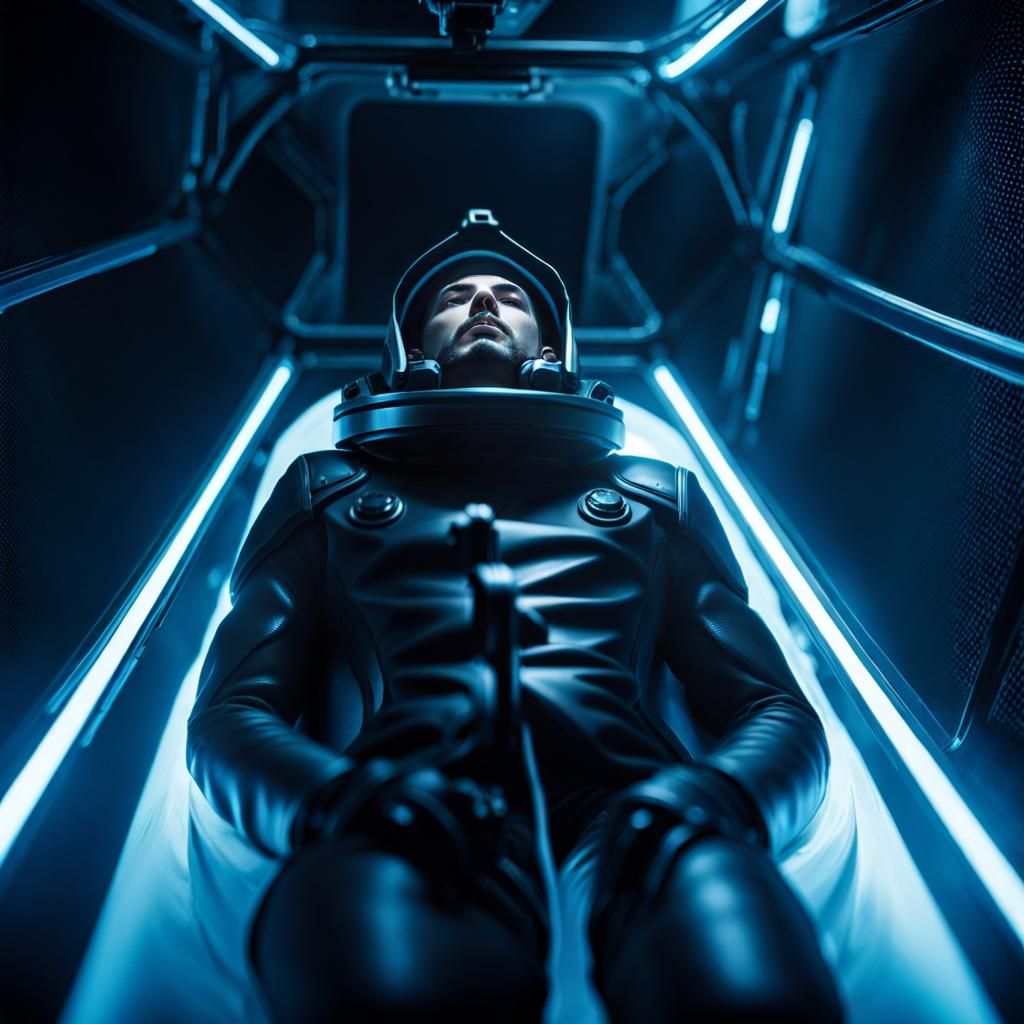 Frozen Astronaut Drifting in Sub-Zero Space