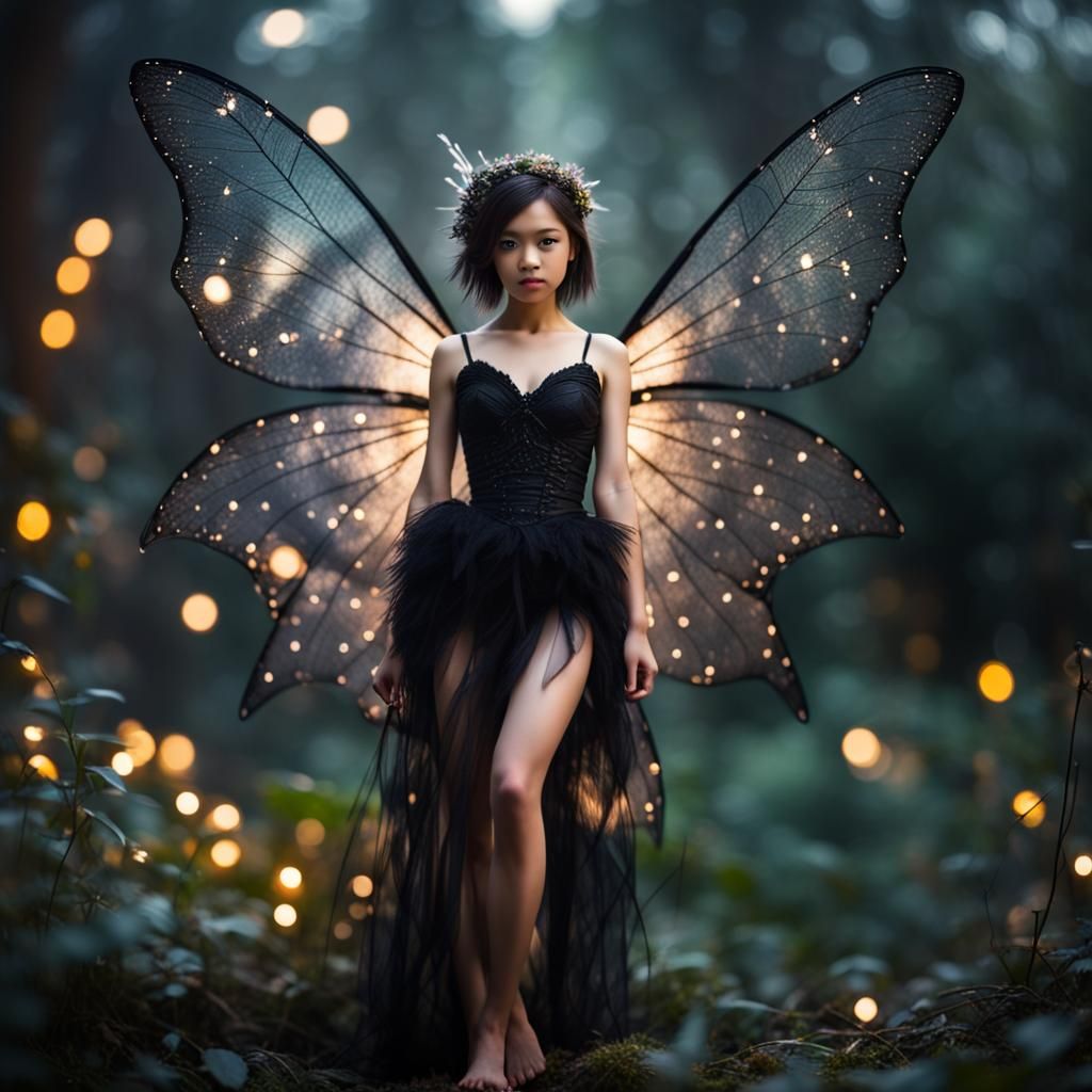 Ethereal Dark Fairy Portrait in Natural Light