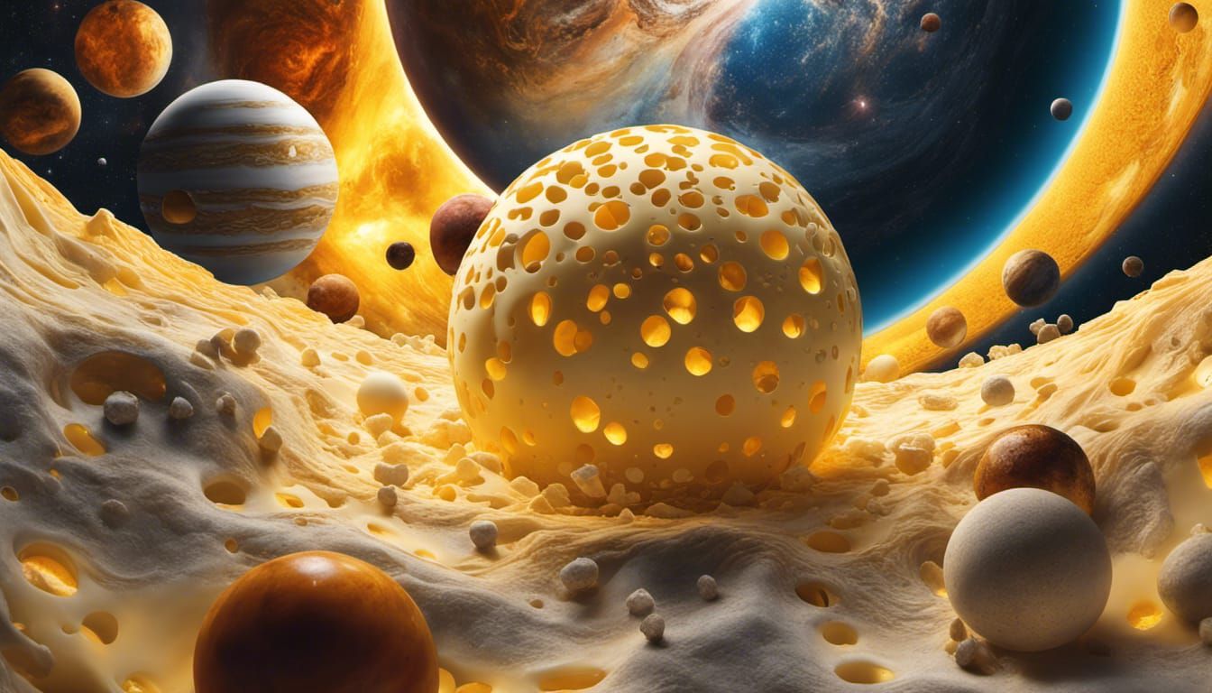 Cheese Universe: Hyperdetailed Mixed Media Art