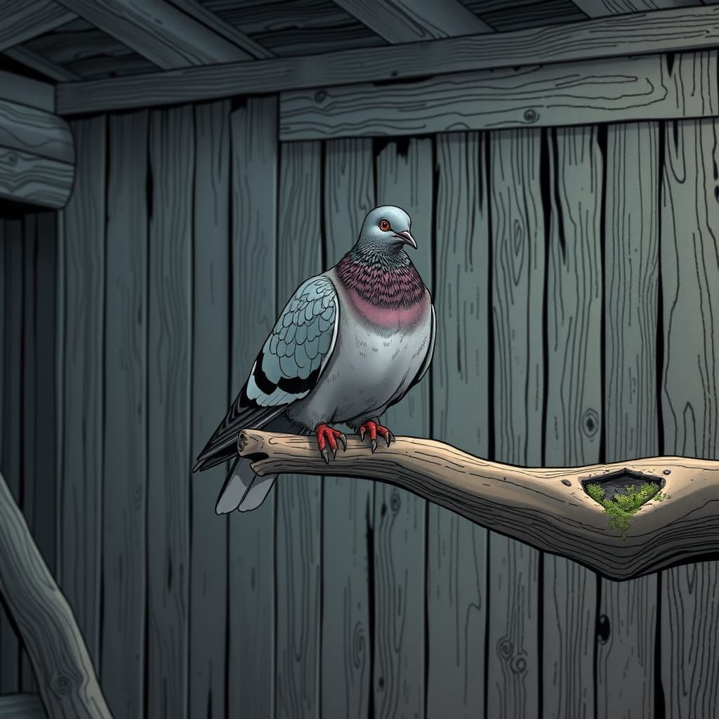 Passenger Pigeon in Cincinnati Zoo: Comic Book Art