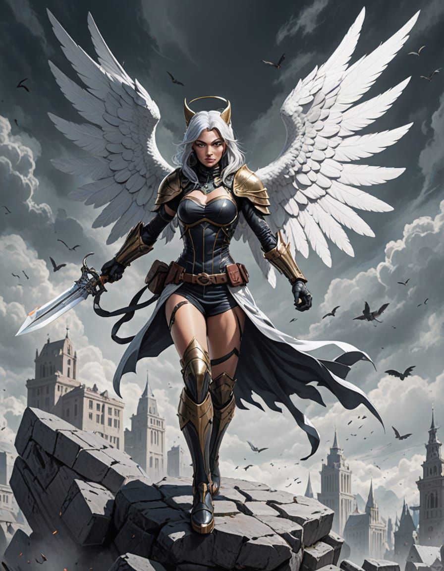 Catgirl Archangel with Edgy Urban Twist