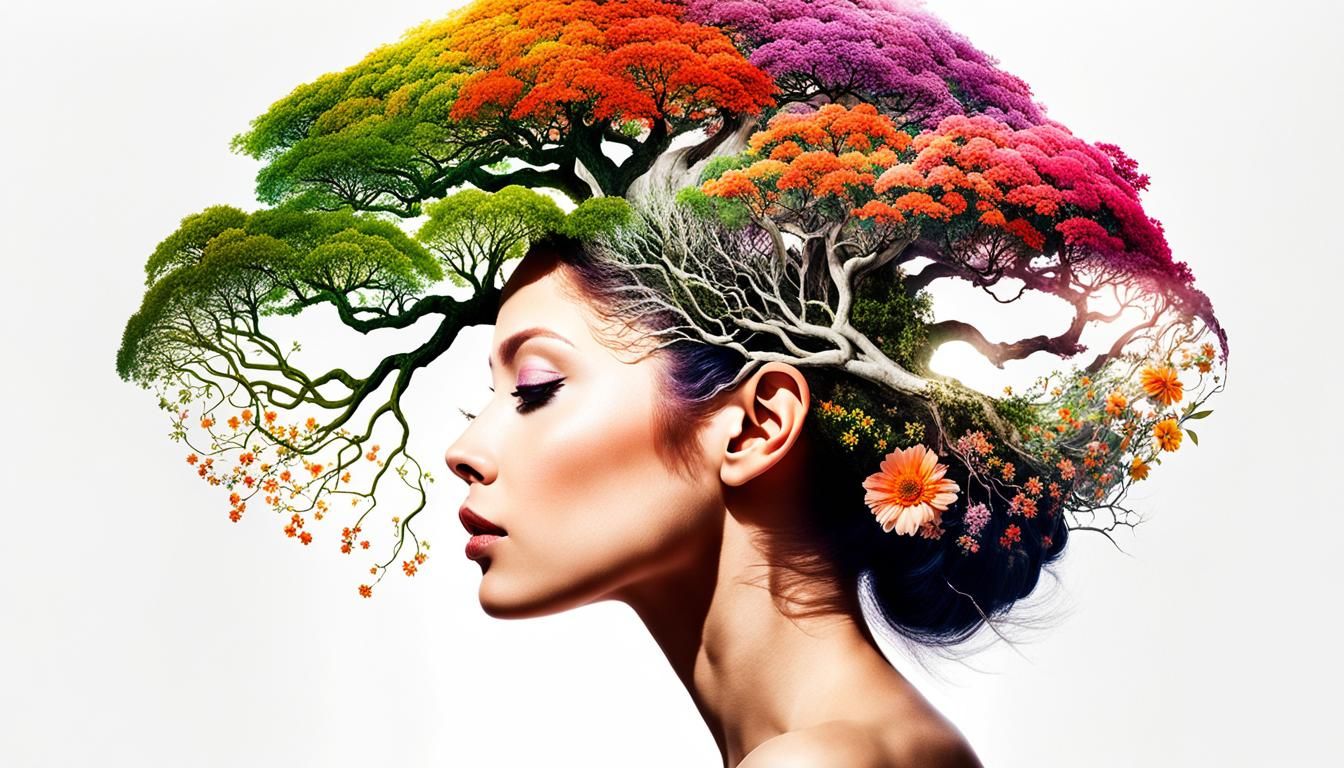 Ethereal Woman with Tree: Double Exposure Photography