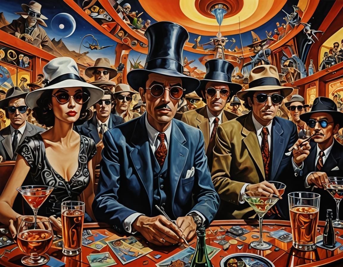 Monstrous Bar Scene in Surreal Style