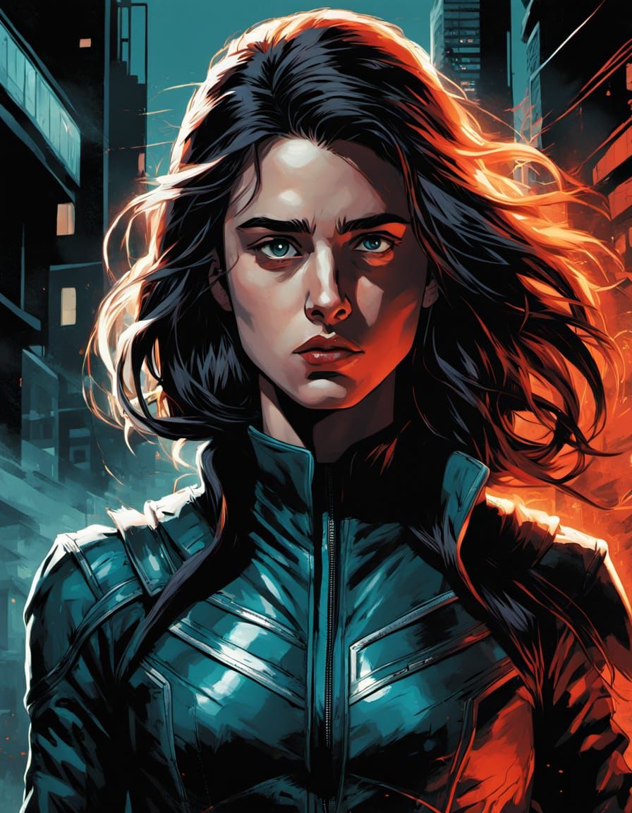 Confident Rogue from Marvel's X-Men in Cinematic Style