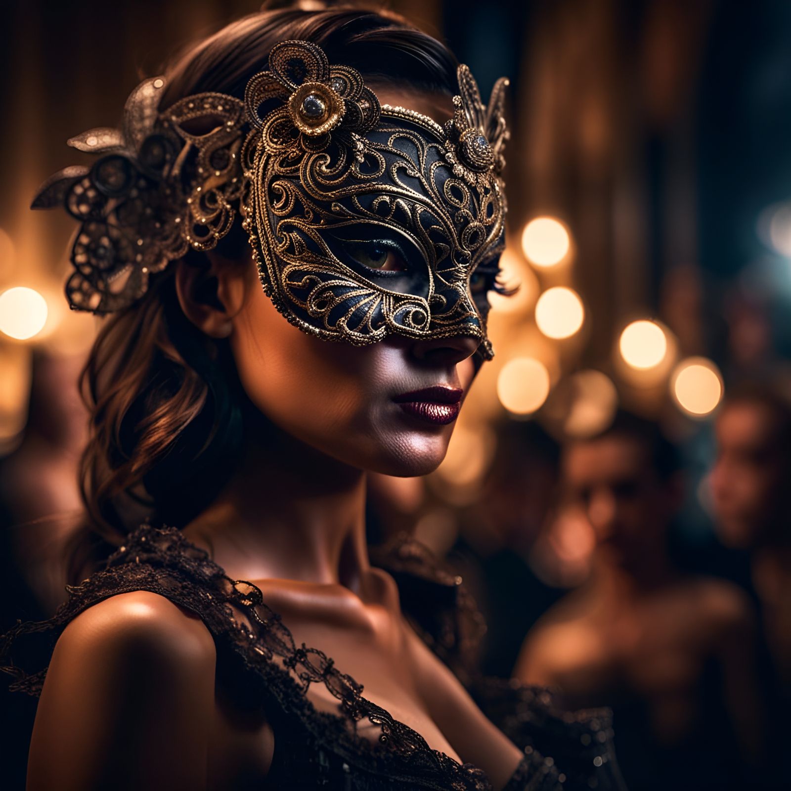 Hyperrealistic Masquerade Ball in High Definition