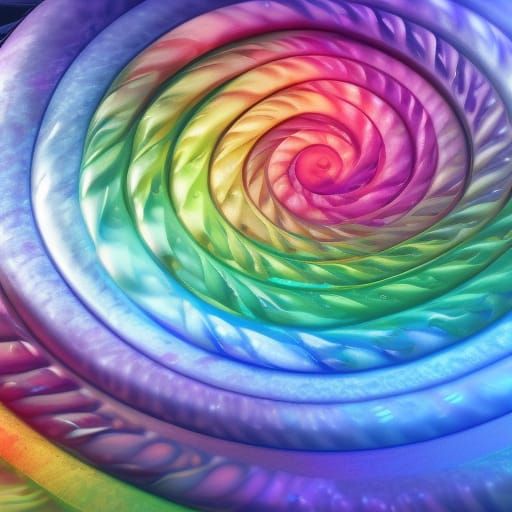 Hypnotic Rainbow Spiral in Detailed Matte Painting