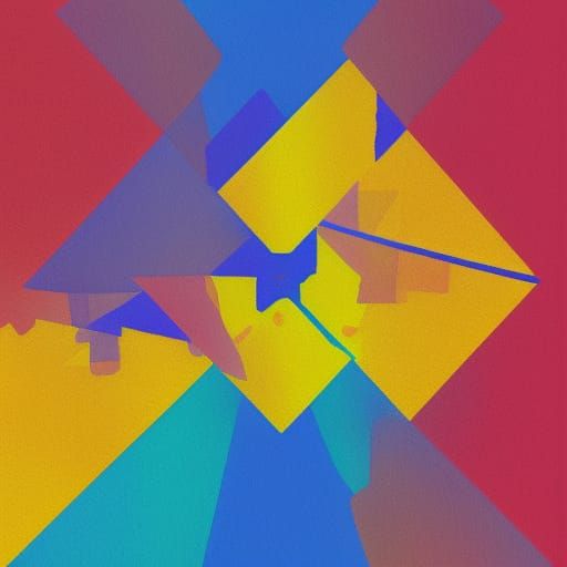 Pop Art Watercolor with Geometric Bauhaus Elements