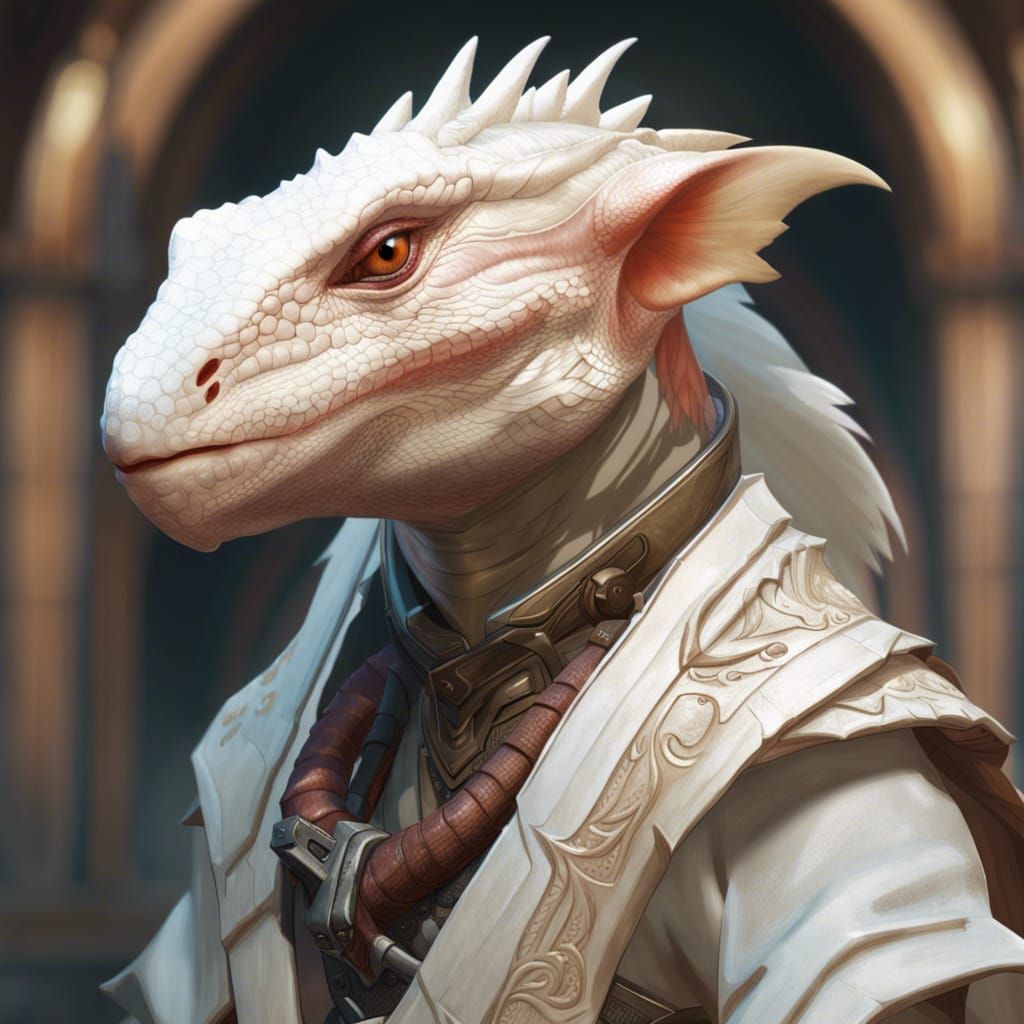 Albino Lizardfolk Hunter Portrait in Unreal Engine 5
