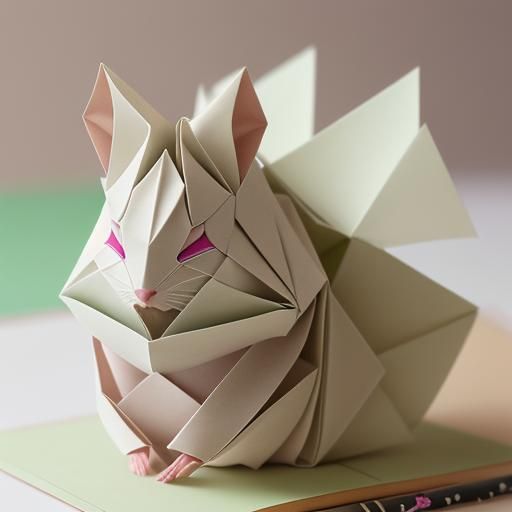 Origami Hamster Papercraft in 8K Resolution