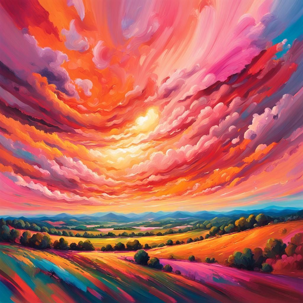 Expressionist God Paints Sky in Fauvist Style