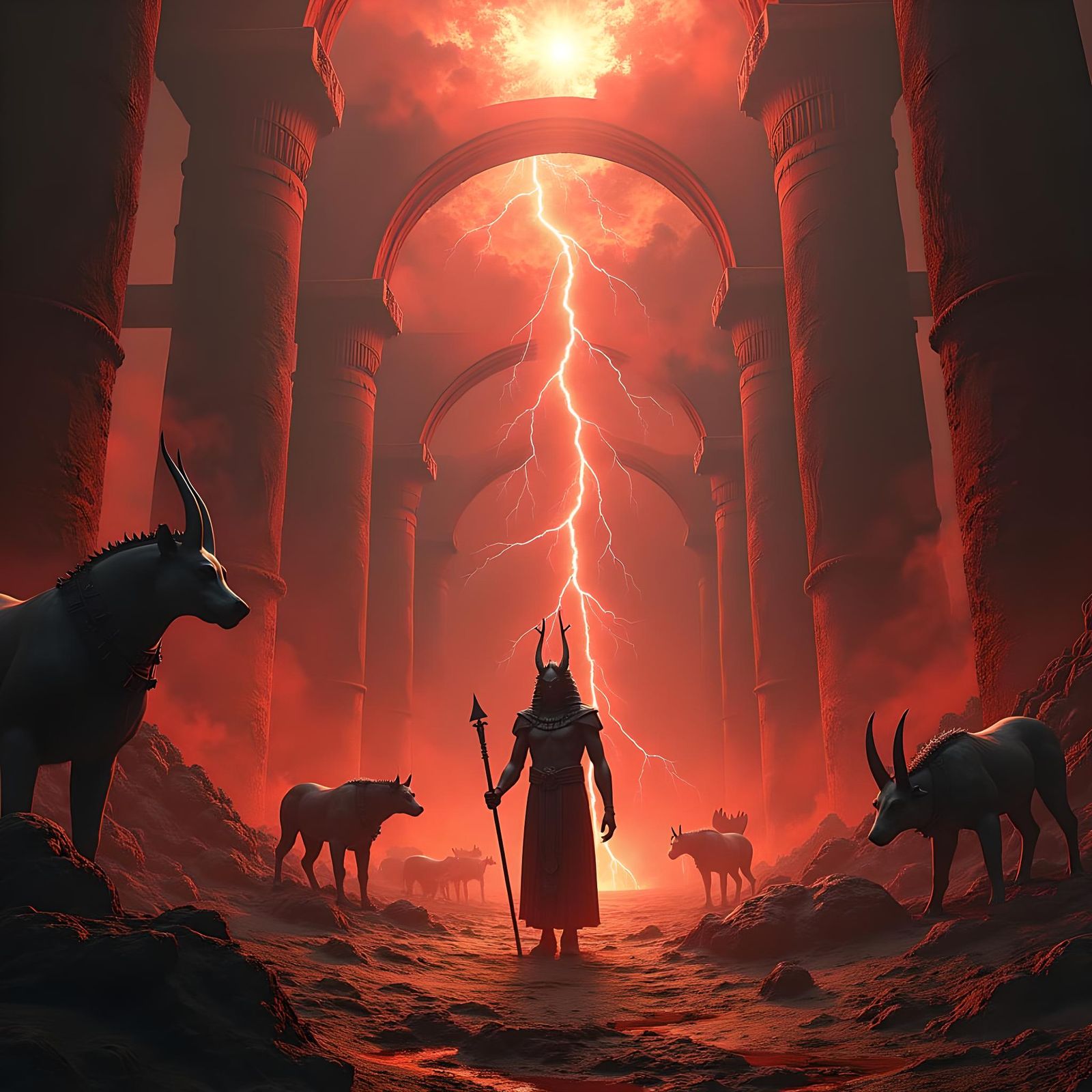 Osiris Judging the Dead: Underworld Illustration