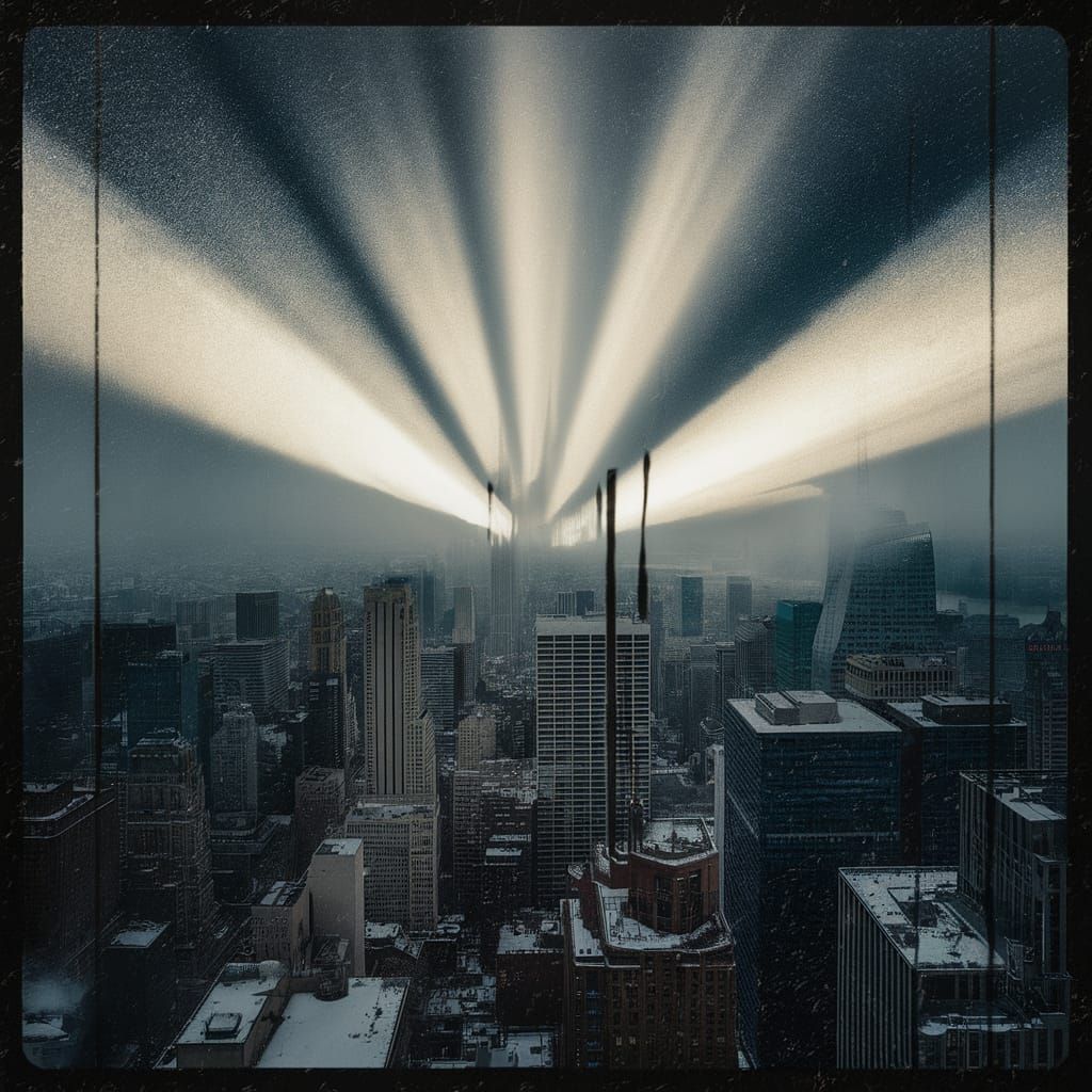 Epic Cinematic Snow Cityscape Film Still