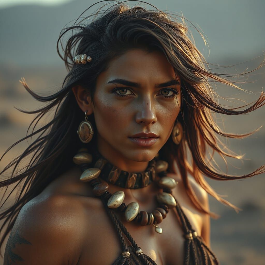 Desert Fae Portrait with Tribal Markings