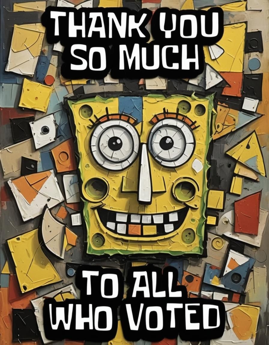 Underwater Cityscape in Cubist Impasto Style