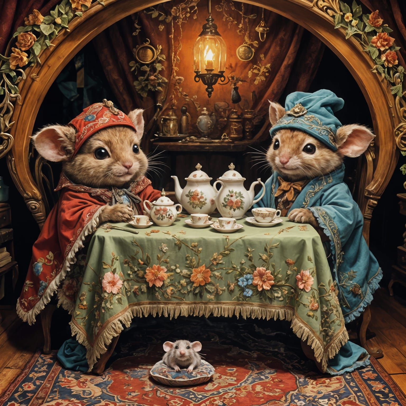 Anthropomorphic Mouse Lounging in Whimsical Setting
