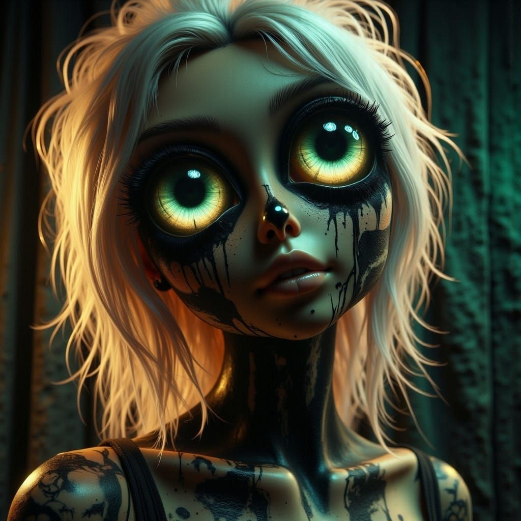 Cyberpunk Woman in Abandoned Factory: Shadow Dancer