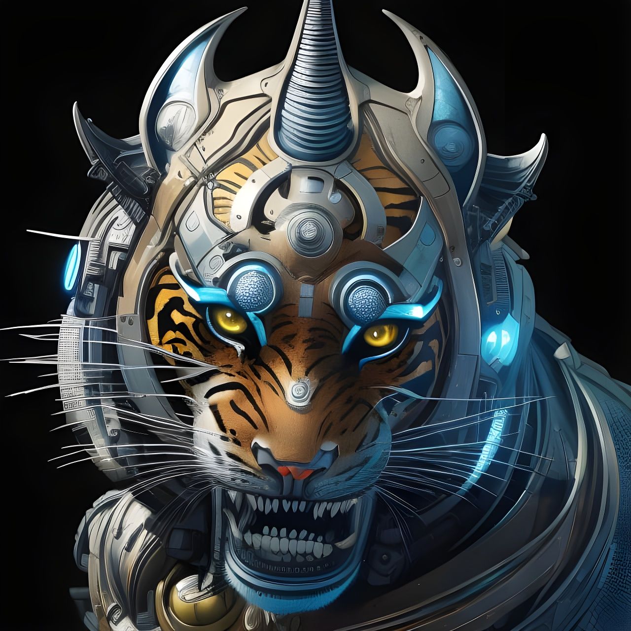 Cyberpunk Tiger in Photorealistic Style