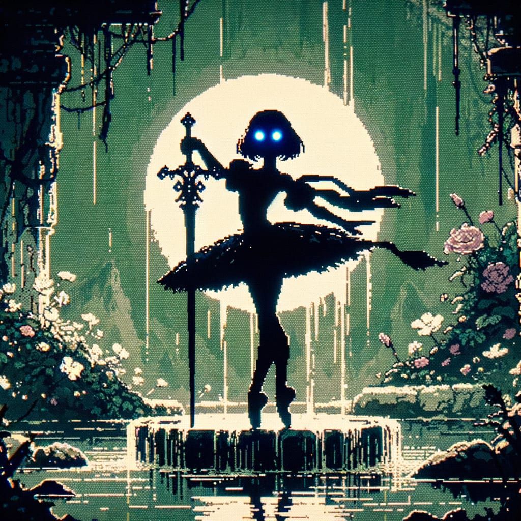 Mysterious Princess in Abandoned Garden: Cell-Animated Style