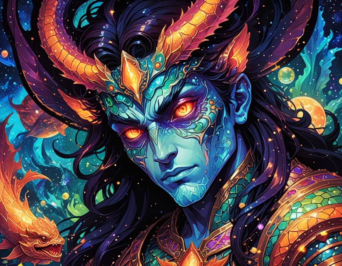 Merman in Space: a Manga Fantasycore Illustration