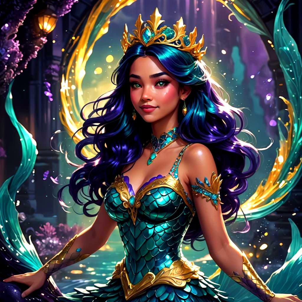 Teenage Supervillainess in Mermaid Costume