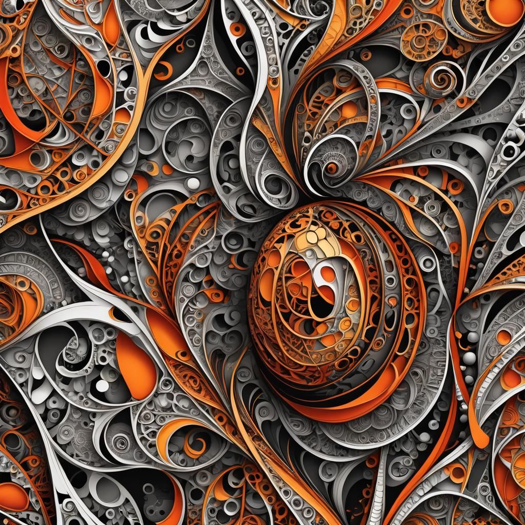 Surreal Fractal Mango in Abstract Expressionism Style