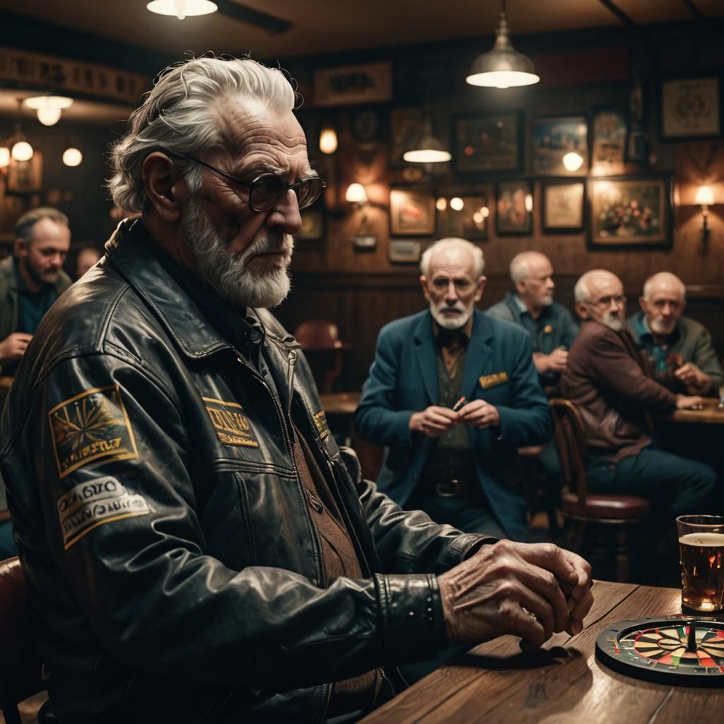 Cyberpunk Dart Match in English Pub