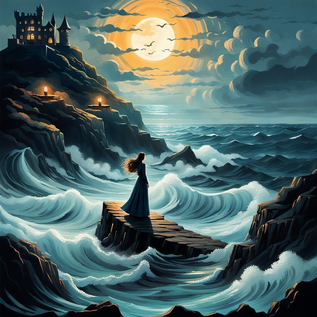 Annabel Lee Mermaid in Seaside Castle