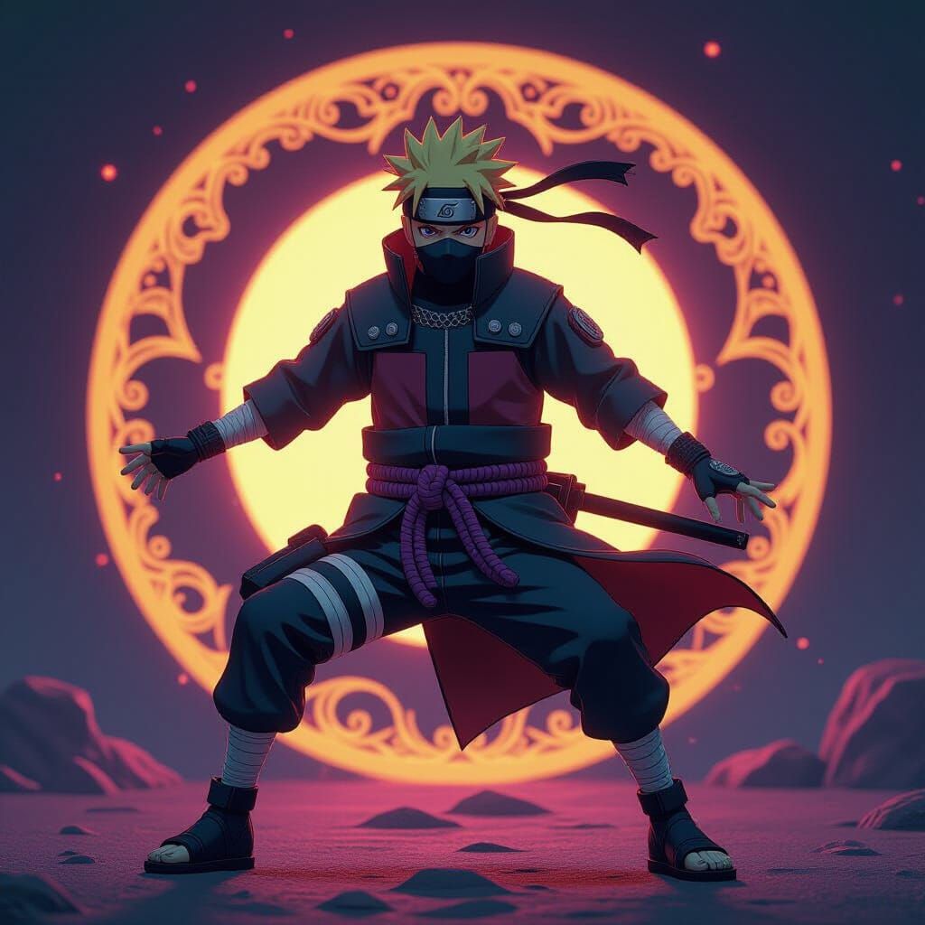 Naruto in Dark Fantasy Style with Ornate Flair