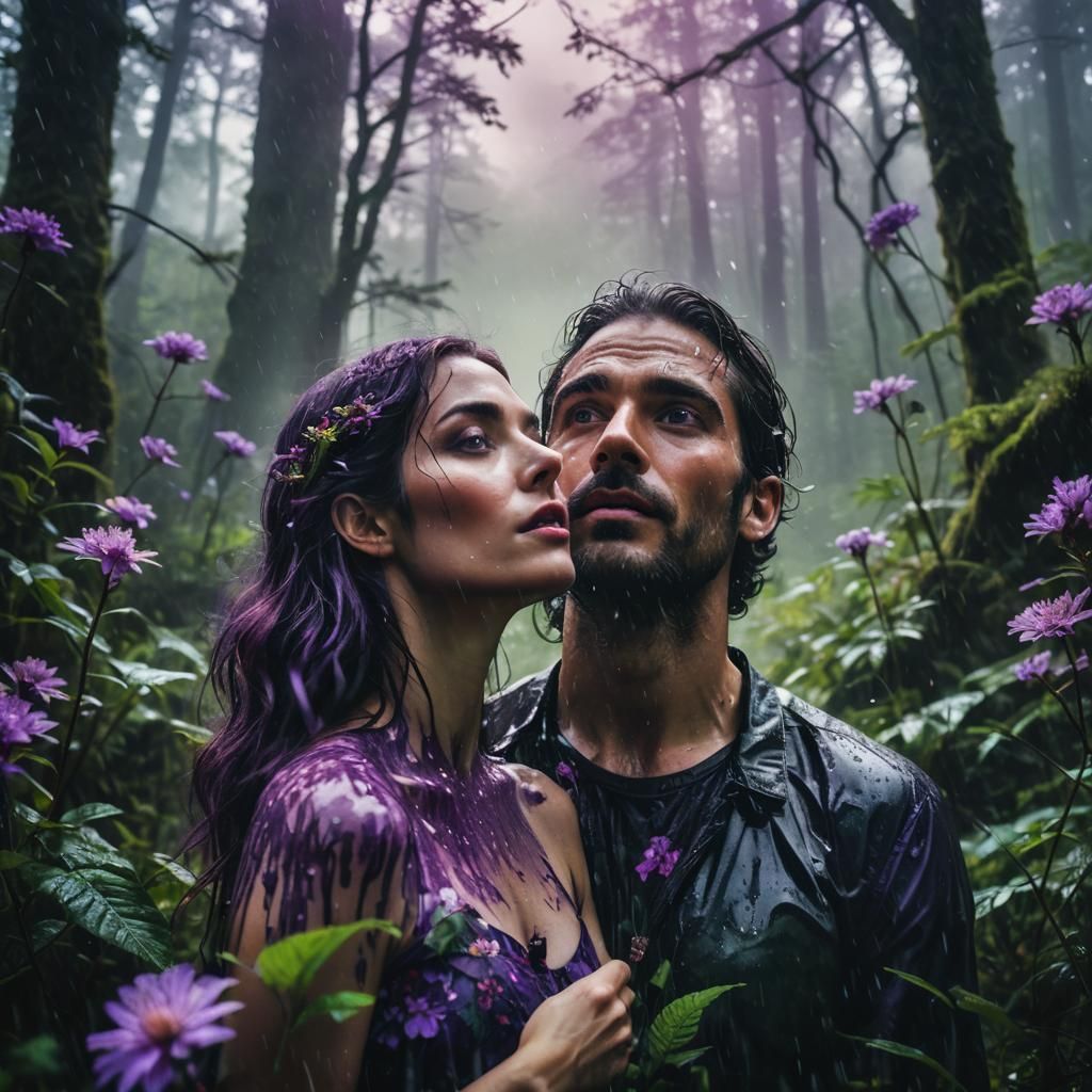 Surreal Double Exposure Portrait in Enchanted Forest
