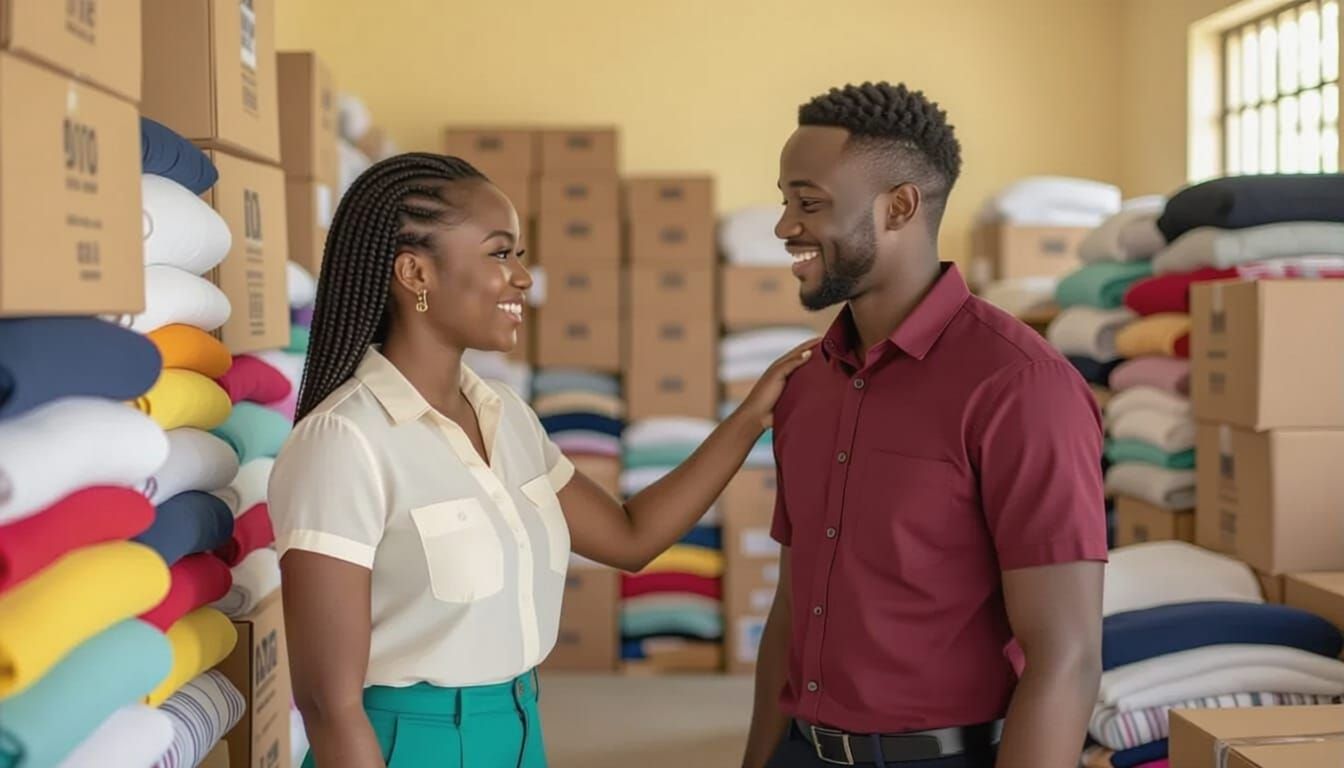 Community Donation Room in Abuja with Siblings Sorting Suppl...