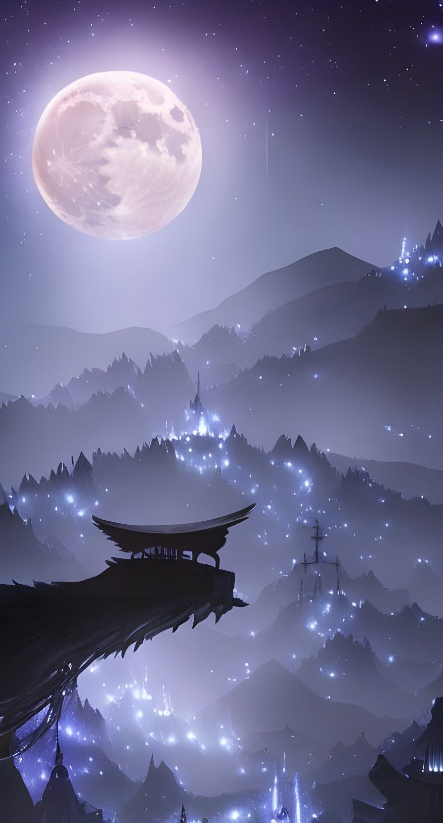Glittering Moon Over Magic Dream Town