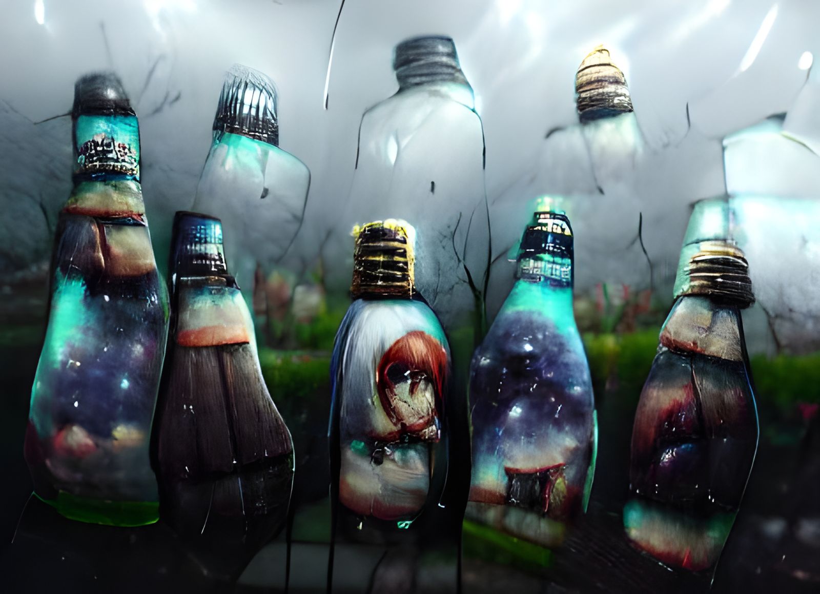 Milky Way Galaxy Trapped in Glass Bottles