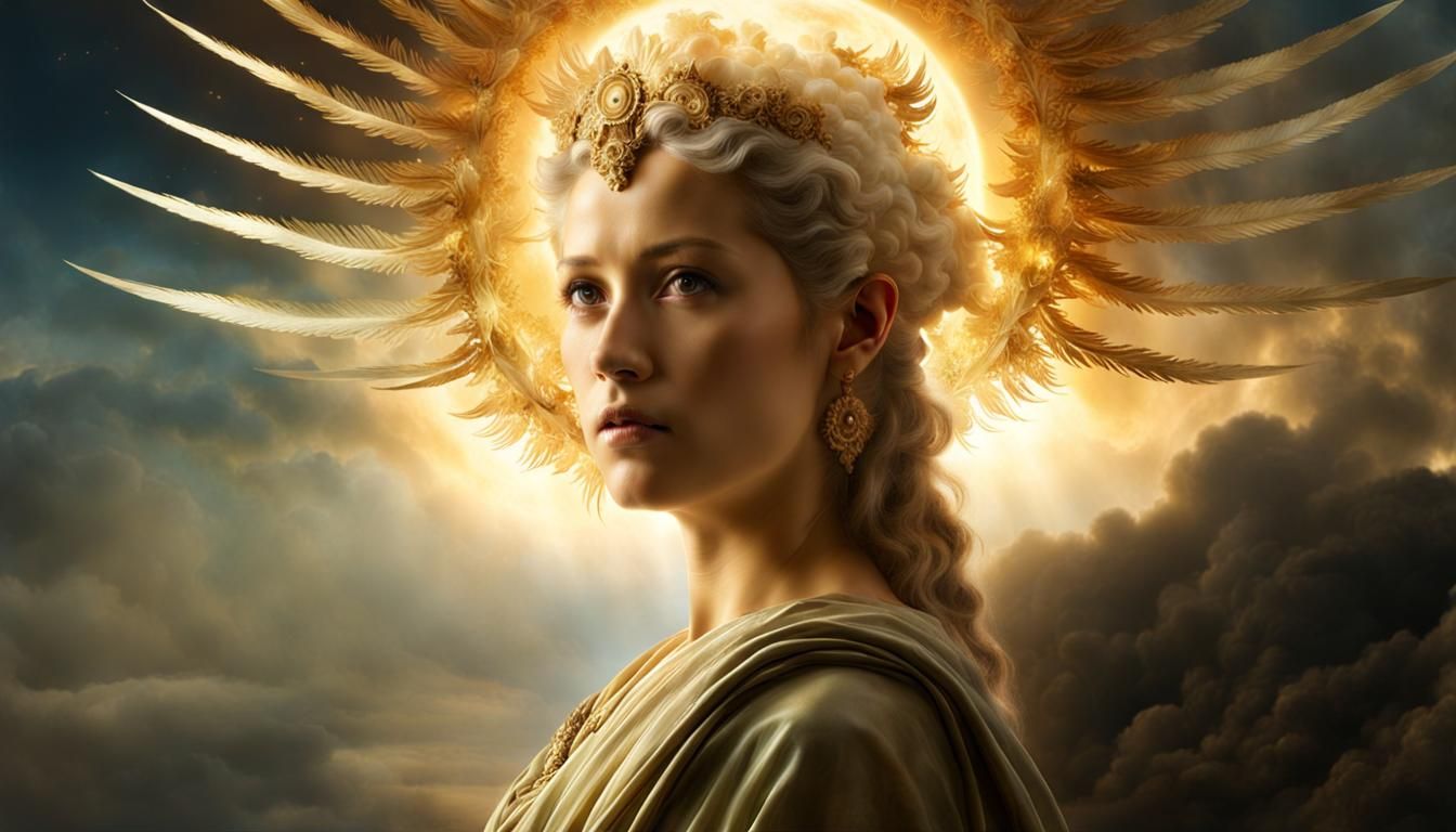 Angelic Double Exposure: Dreamlike Renaissance CGI