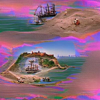 Antique Treasure Map to Lost Island Riches