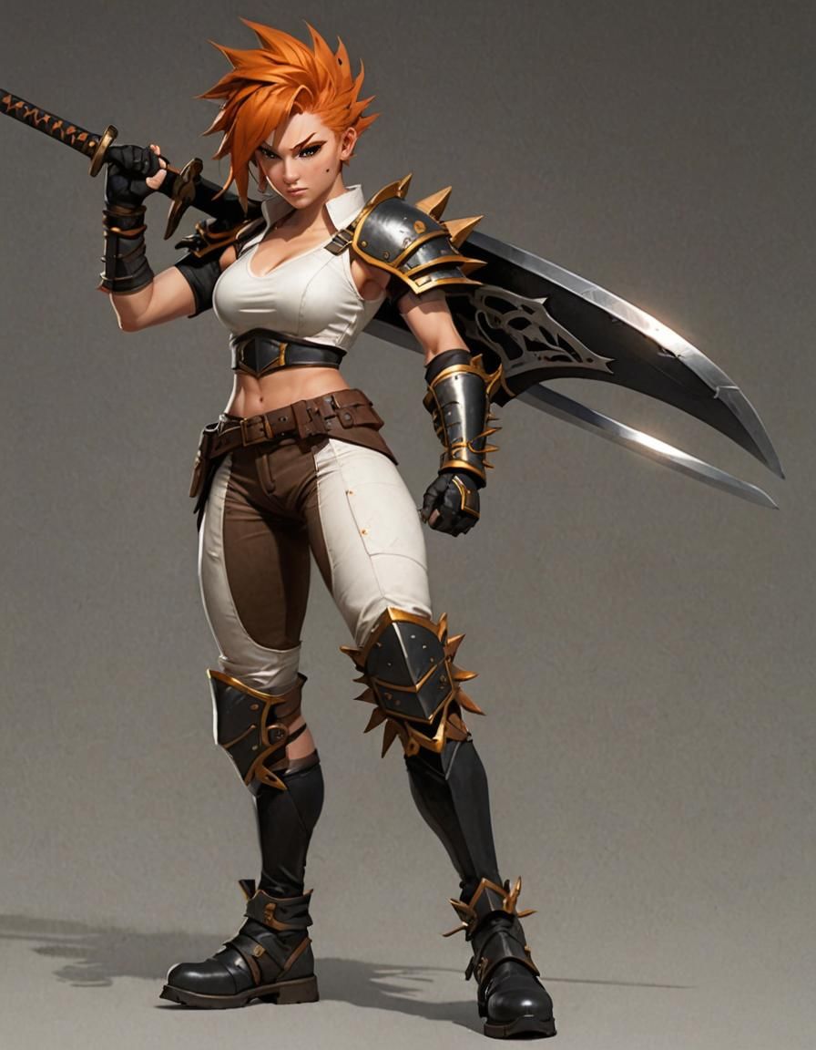 Ginger Warrior in Dark Fantasy Armor