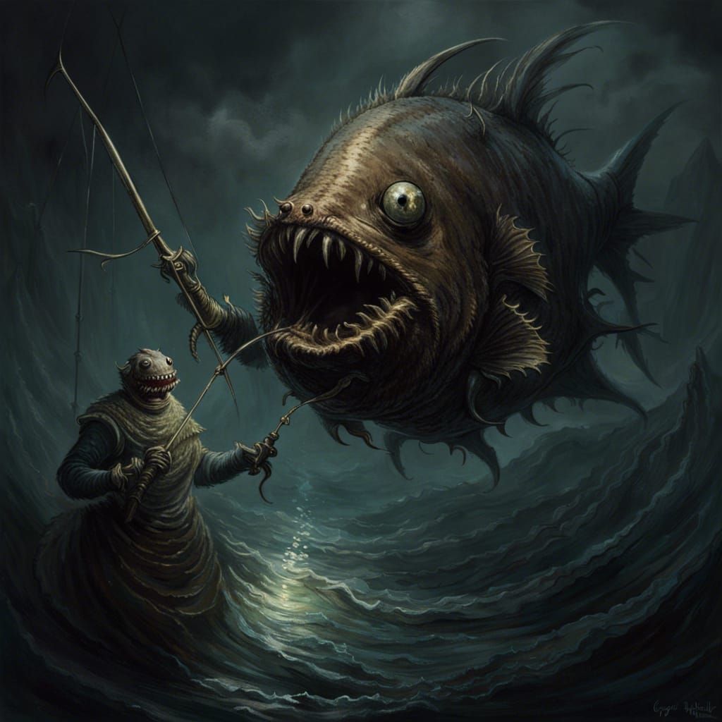 Angler Fish Knight in Doré Style