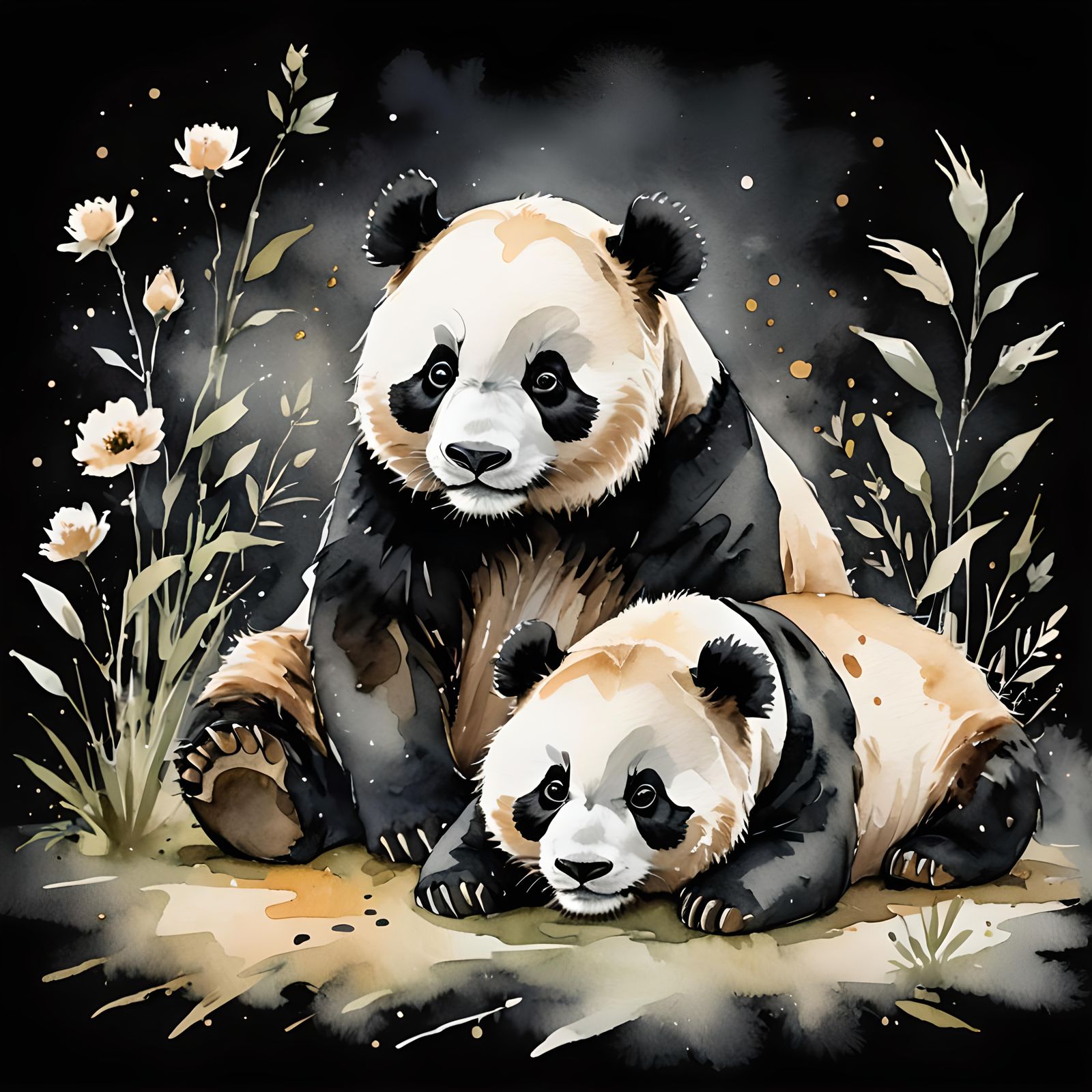 Cute Pandas on T-Shirt: I'll Be Right Behind You