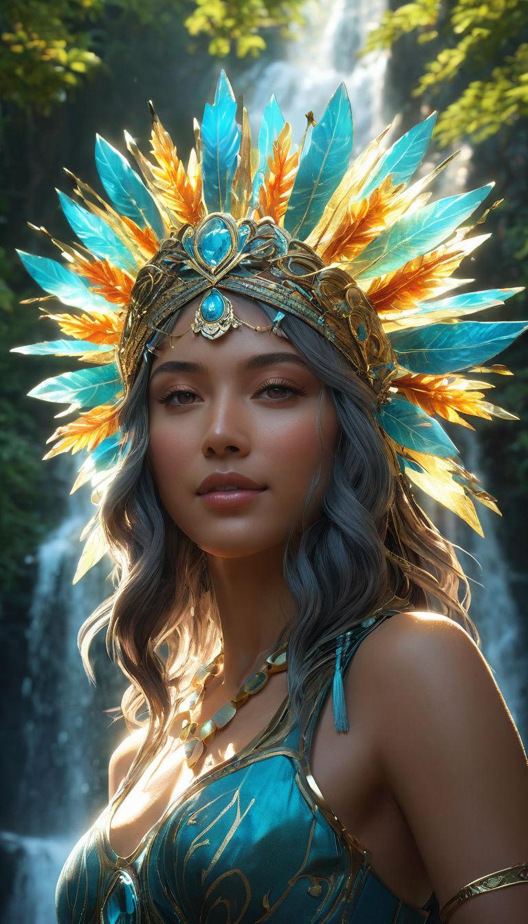 Surreal Tropical Goddess in Radiant Sunlight