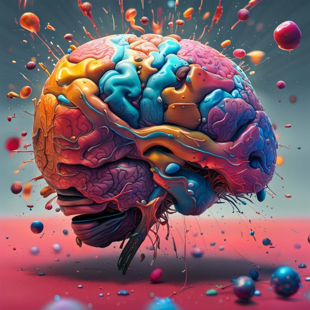 Universe Inside Brain: Hyperrealistic Splash Art