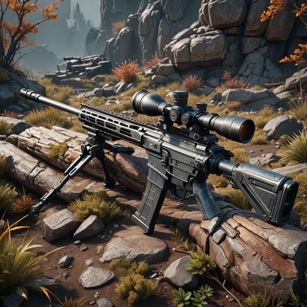 Detailed Sniper Rifle Concept Art