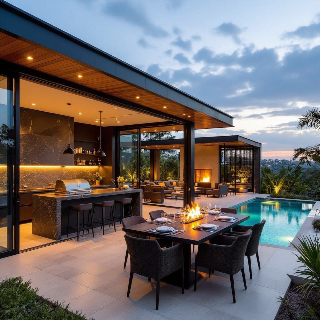 Elegant Gourmet Area with Infinity Pool and BBQ