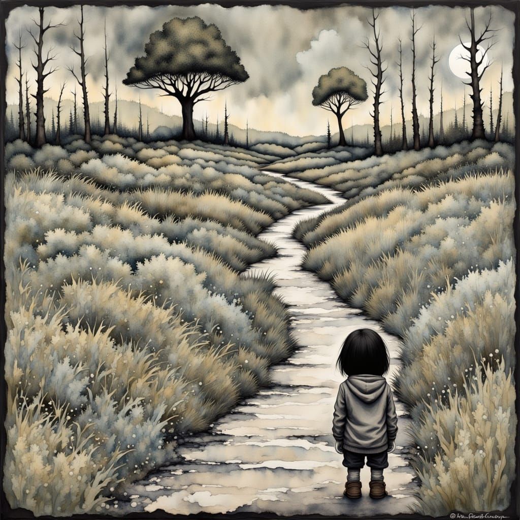 Alienated Figure in a Moody, Fluxing Environment