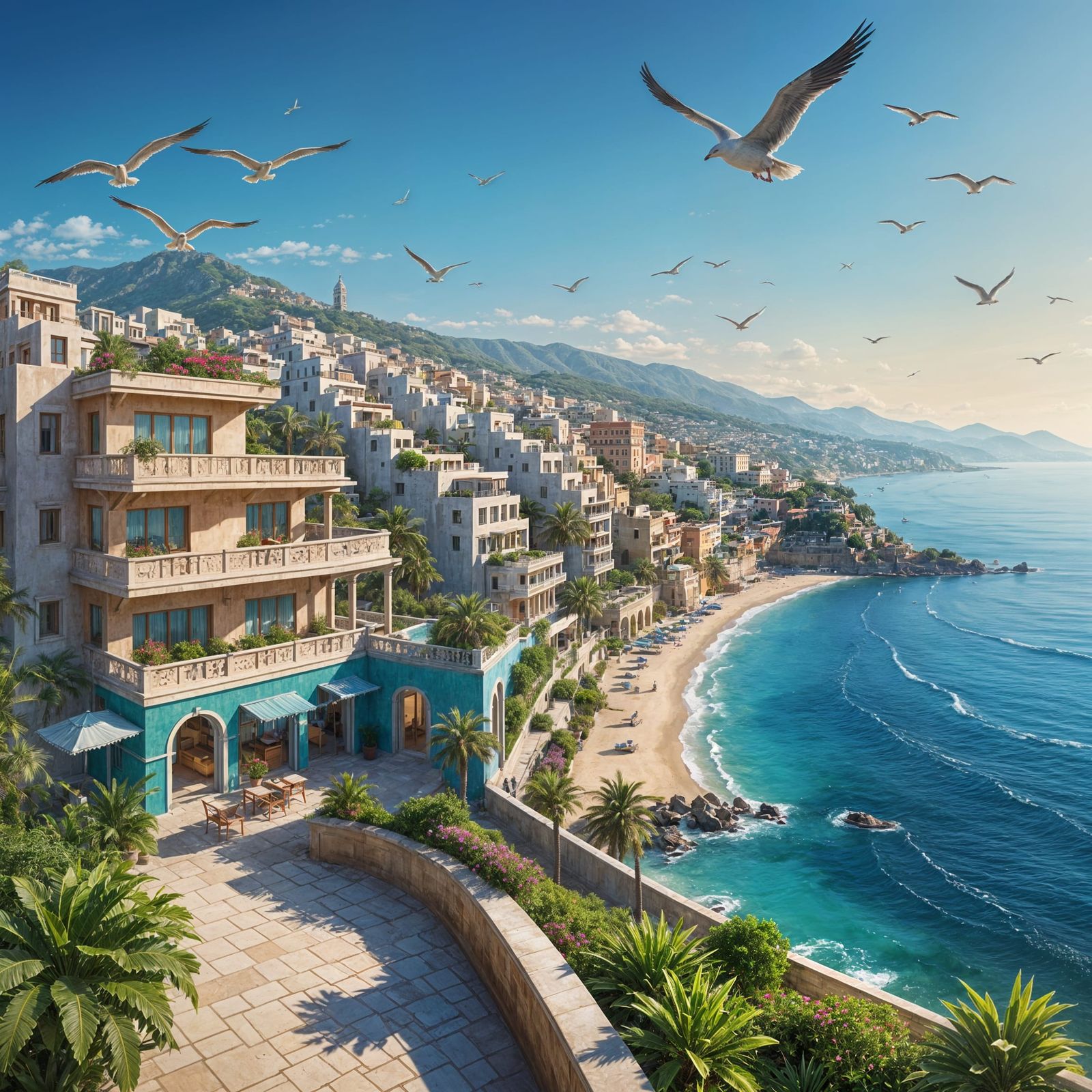 Coastal City: Ancient Indian Architecture in Hyperrealistic ...