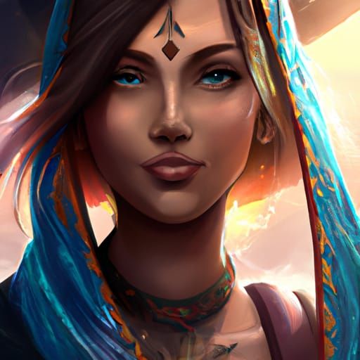 Detailed Portrait of Indian Person in Digital Art Style