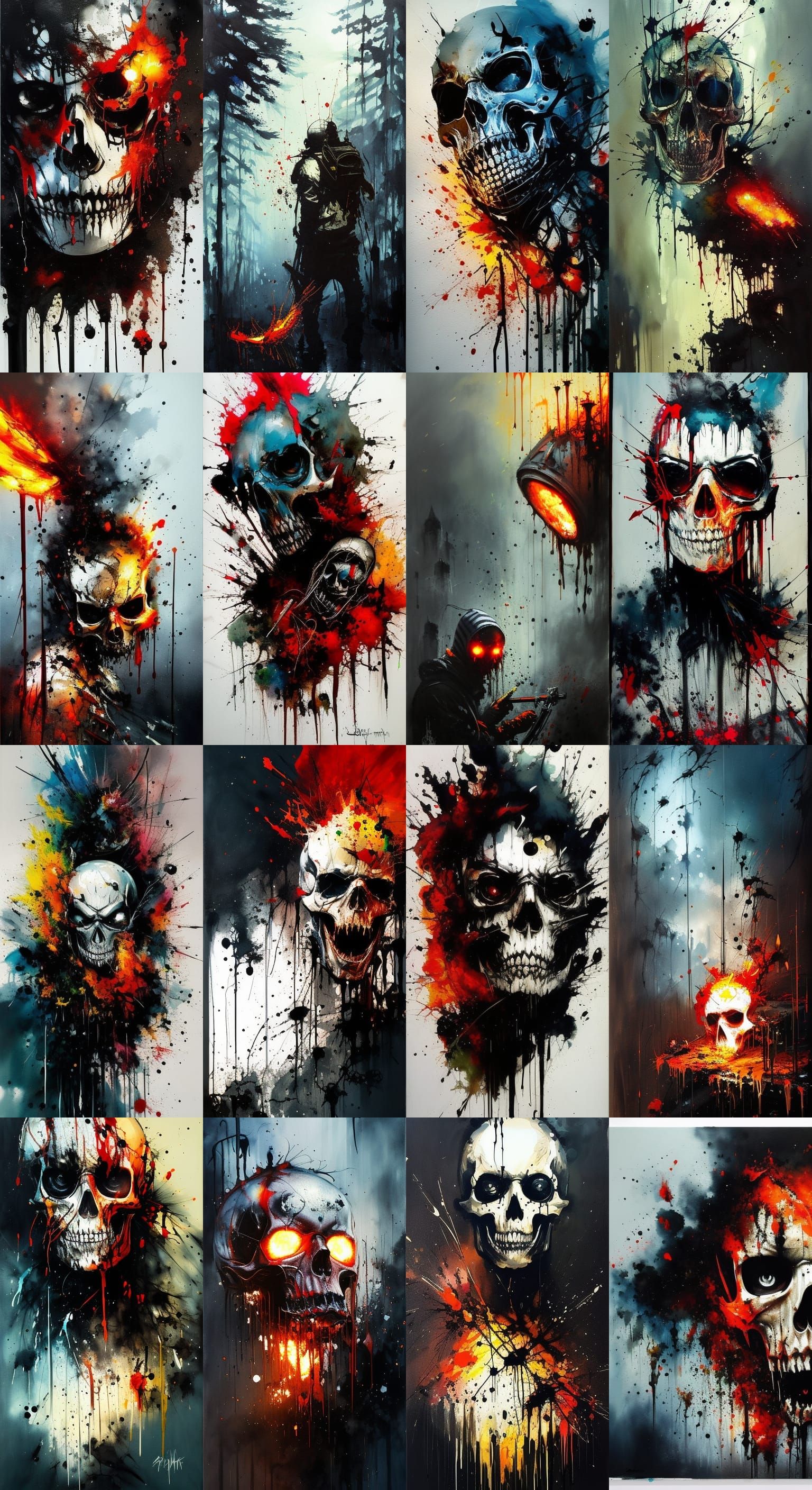 Burning Skull Speedpaint Horror Art