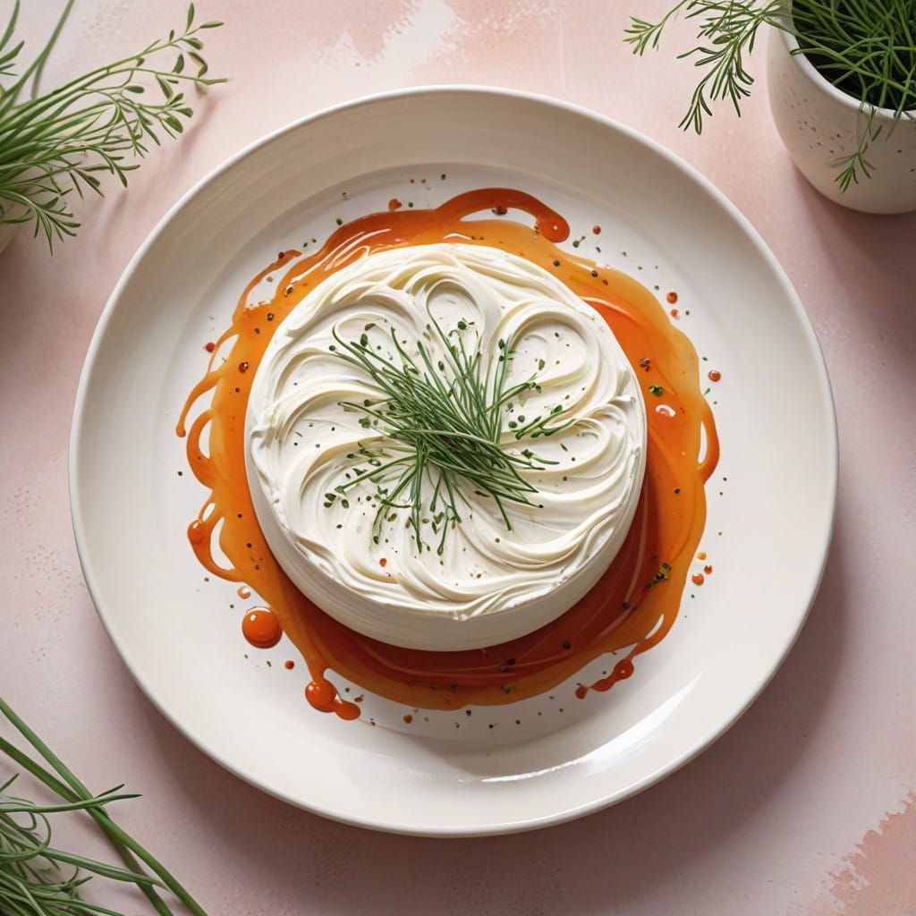 Surreal Cream Cheese Still Life in Anime Style