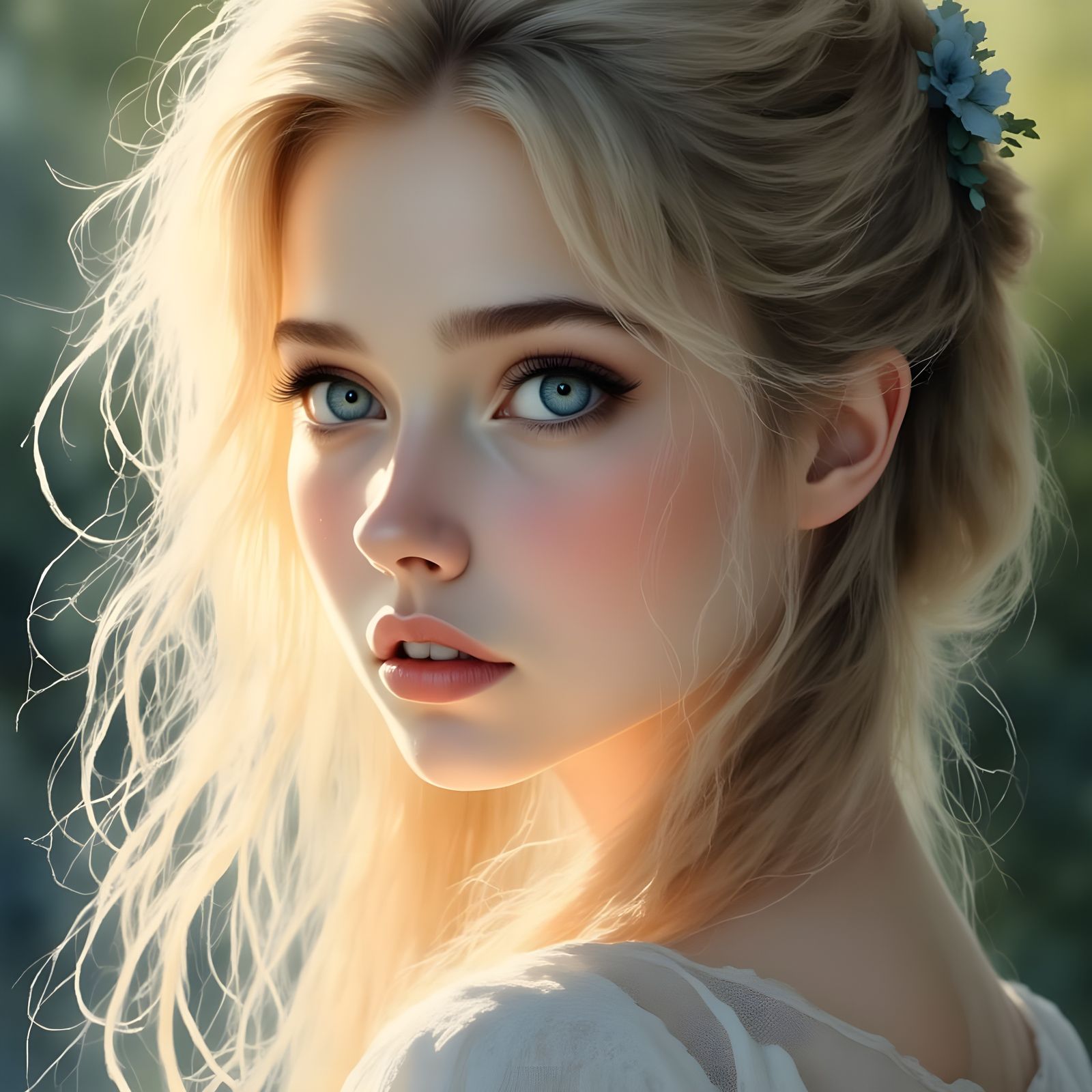 Norse Goddess Portrait in Ethereal Fantasy Style