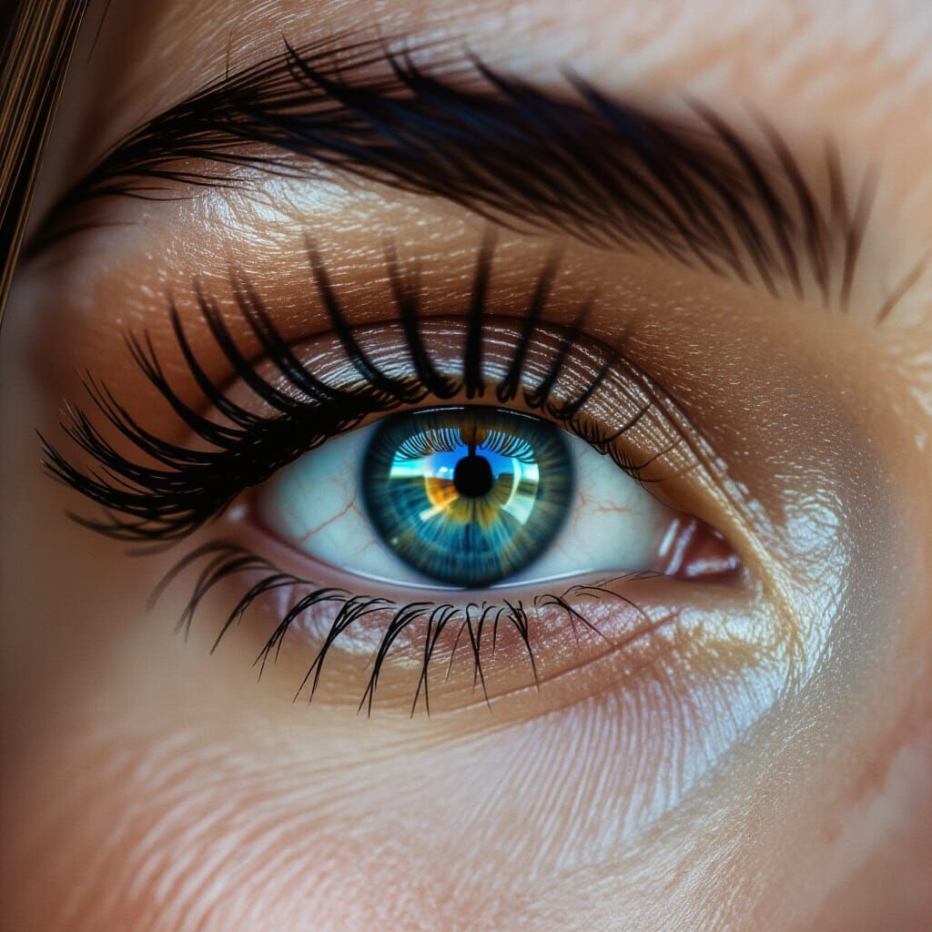 Dramatic Film Noir Eye With Fiery Reflection